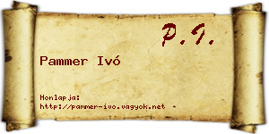 Pammer Ivó névjegykártya